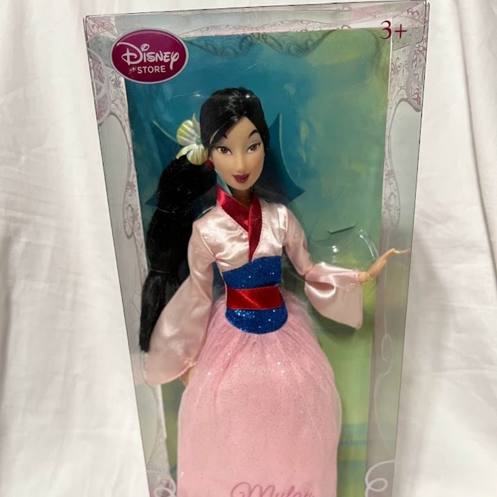 Disney Store Poseable Princess Mulan Classic Doll 12” Sealed Sparkling Dress - Picture 3 of 3
